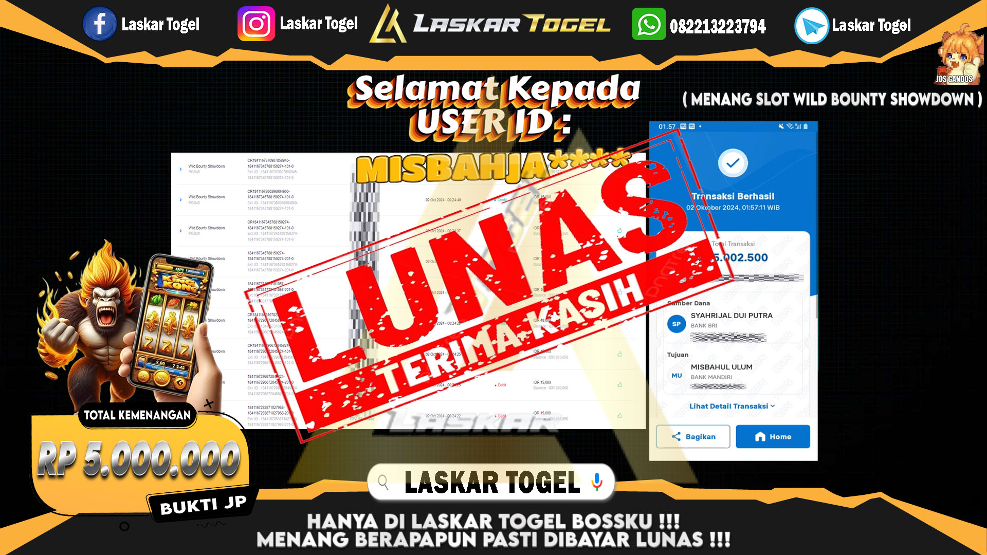 LASKARTOGEL-JACKPOT-SLOT-WILD-BOUNTY-SHOWDOWN-Rp.5.000.000