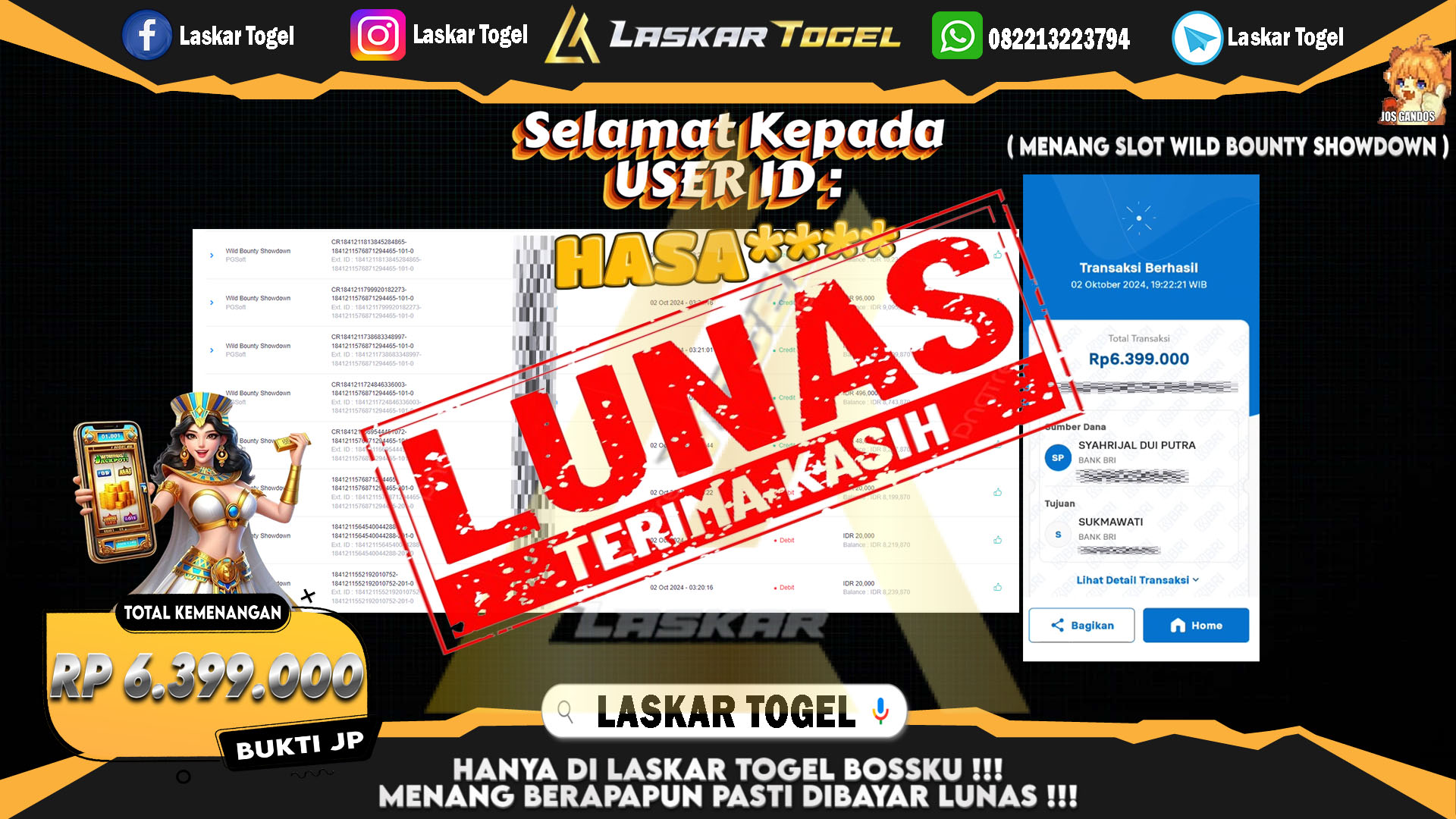 LASKARTOGEL-JACKPOT-SLOT-WILD-BOUNTY-SHOWDOWN-Rp.6.399.000