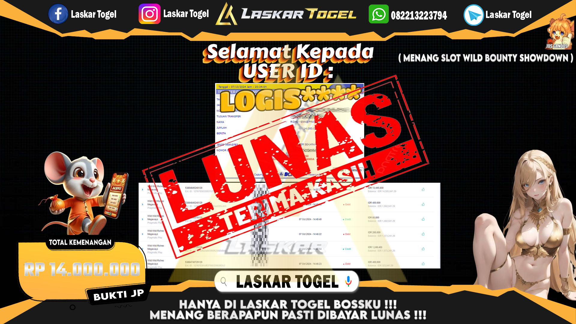 LASKARTOGEL-JACKPOT-SLOT-WILD-BOUNTY-SHOWDOWN-Rp.14.000.000