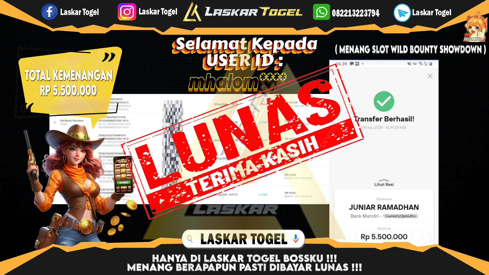 LASKARTOGEL-JACKPOT-SLOT-WILD-BOUNTY-SHOWDOWN-Rp.5.500.000