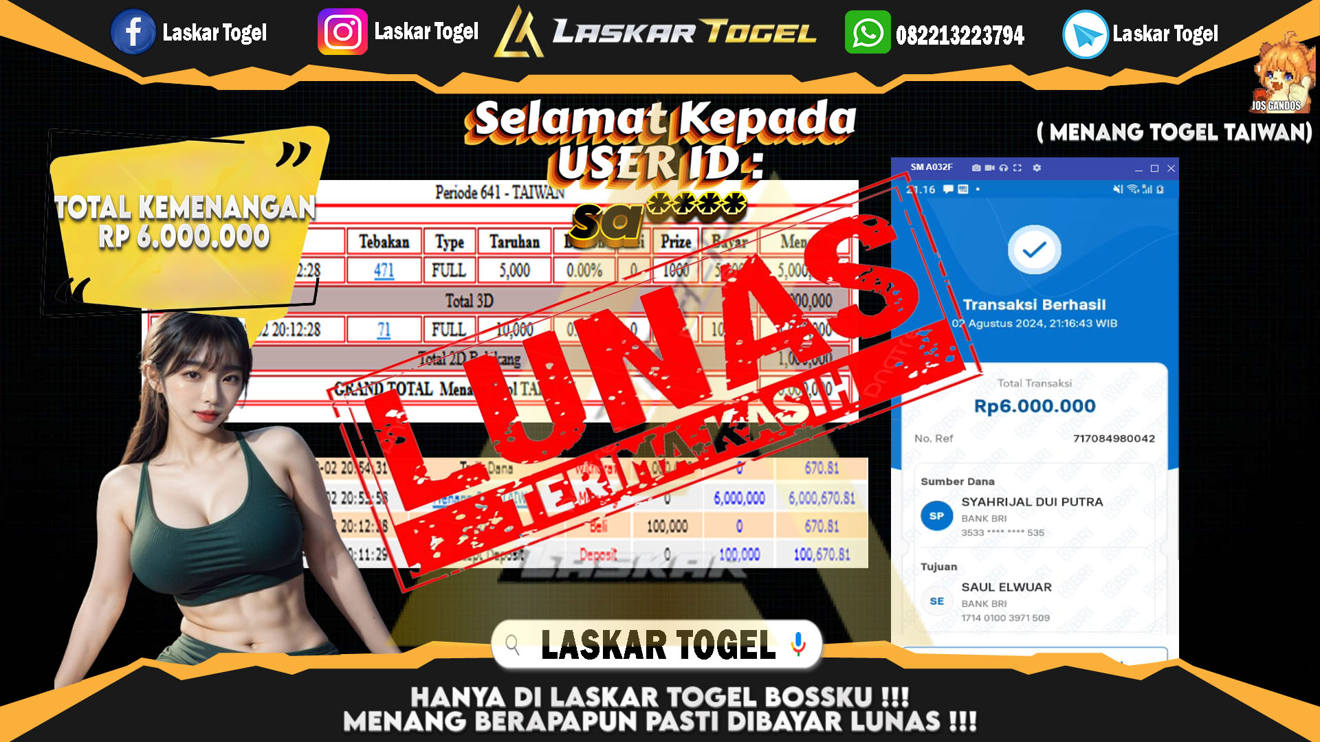 LASKARTOGEL-JACKPOT-TOGEL-TAIWAN-Rp.6.000.000