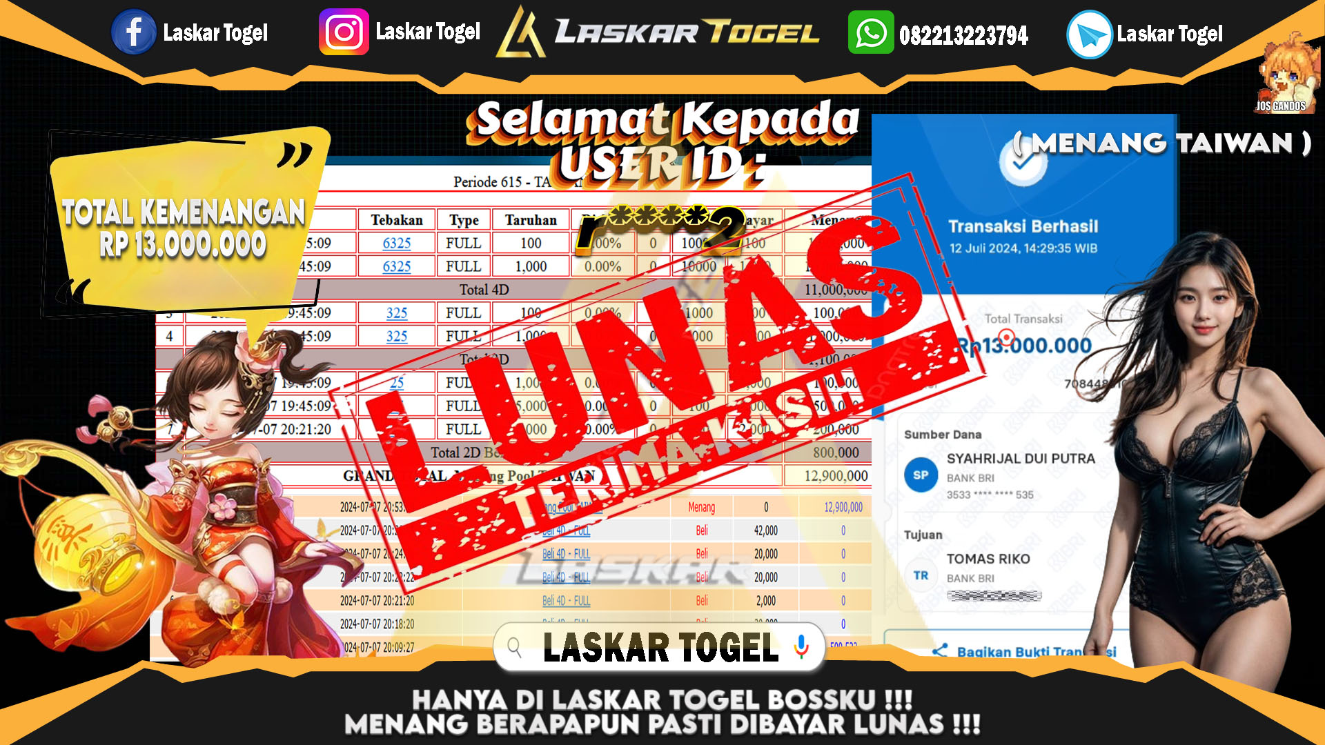 LASKARTOGEL-JACKPOT-TOGEL-TAIWAN-Rp.13.000.000