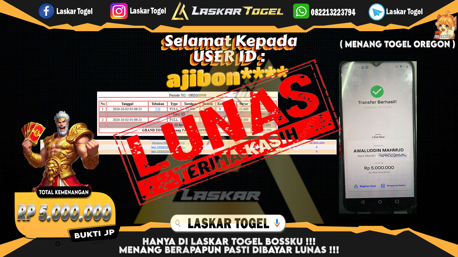 LASKARTOGEL-JACKPOT-TOGEL-OREGON-Rp.5.000.000