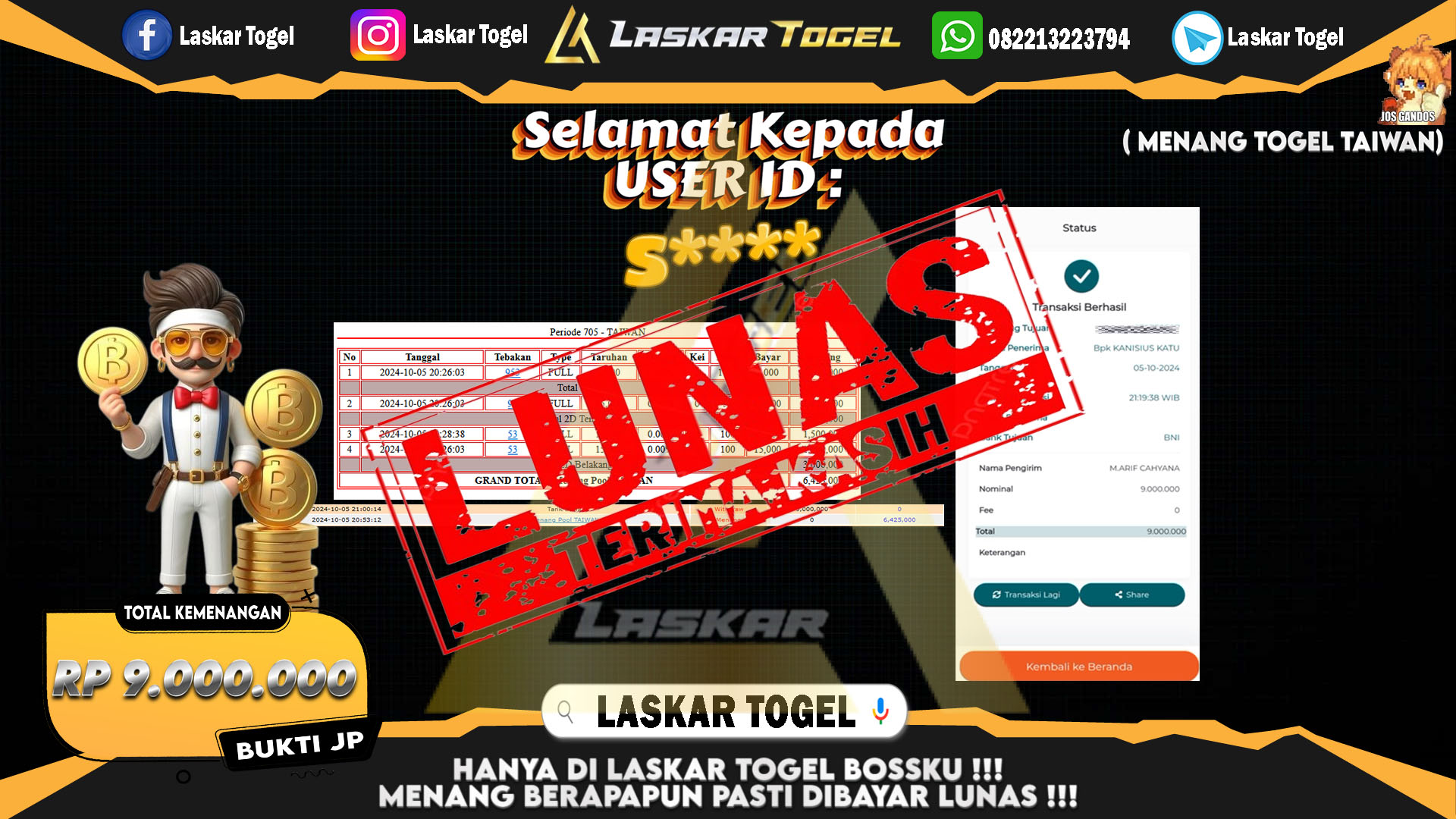 LASKARTOGEL-JACKPOT-TOGEL-TAIWAN-Rp.9.000.000