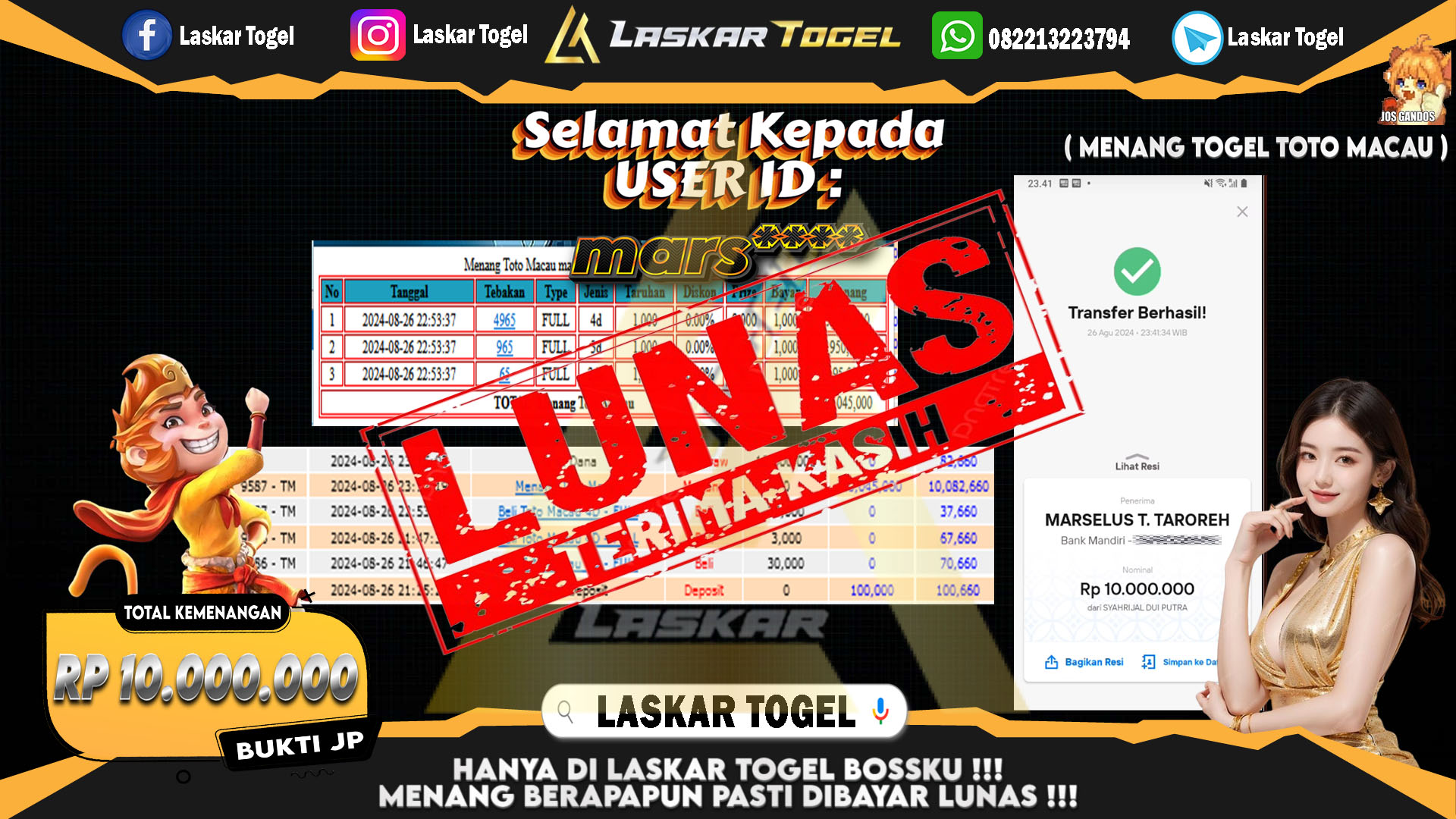 LASKARTOGEL-JACKPOT-TOGEL-TOTO-MACAU-Rp.10.000.000